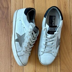 Golden Goose White and Gray Star Sneakers